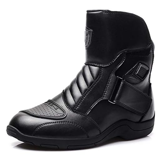 NHX Botas de Moto Impermeable Racing Blindado Scooter Protector Botas de Carretera Botas cómodas de Tobillo Corto Botas de Montar Antideslizantes,Black-43