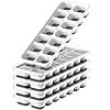 Ice Cube Tray Set 14 Grids: BPA-Free Sturdy Reusable Freezer Ice Trays for Drinks, Cocktails & Coffee (Grey, 5 Pcs)