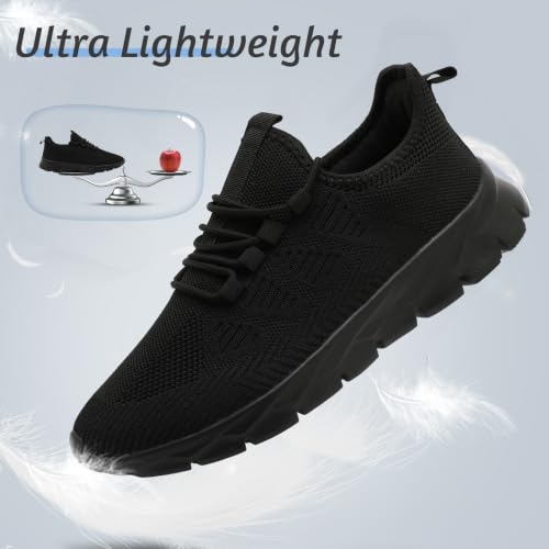 Image of Mens Lightweight Running Shoes Slip On Walking Tennis Gym Sneakers