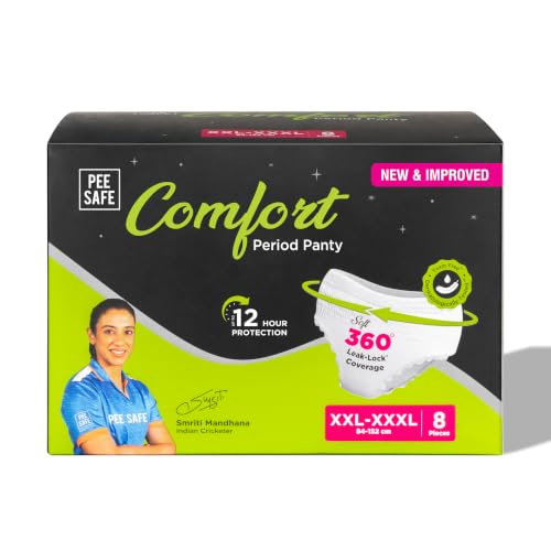 Image of Pee Safe Comfort Period Panties XXL-XXXL | 8 Panties | Seamless Fit | 360 leakage protection | Heavy flow | Comfortable & Soft | 12 hr protection | Rash free & toxin free