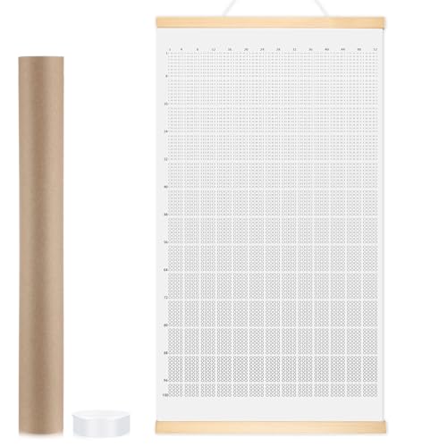 Fullhawl 4000 Wochen - Weeks of My Life Kalender 100 Jahre Leben Memento Mori Wochen Leinwandkalender Memento Mori Wandkalender Poster f&uuml;r Zeitmanagement Home Office Wanddekoration