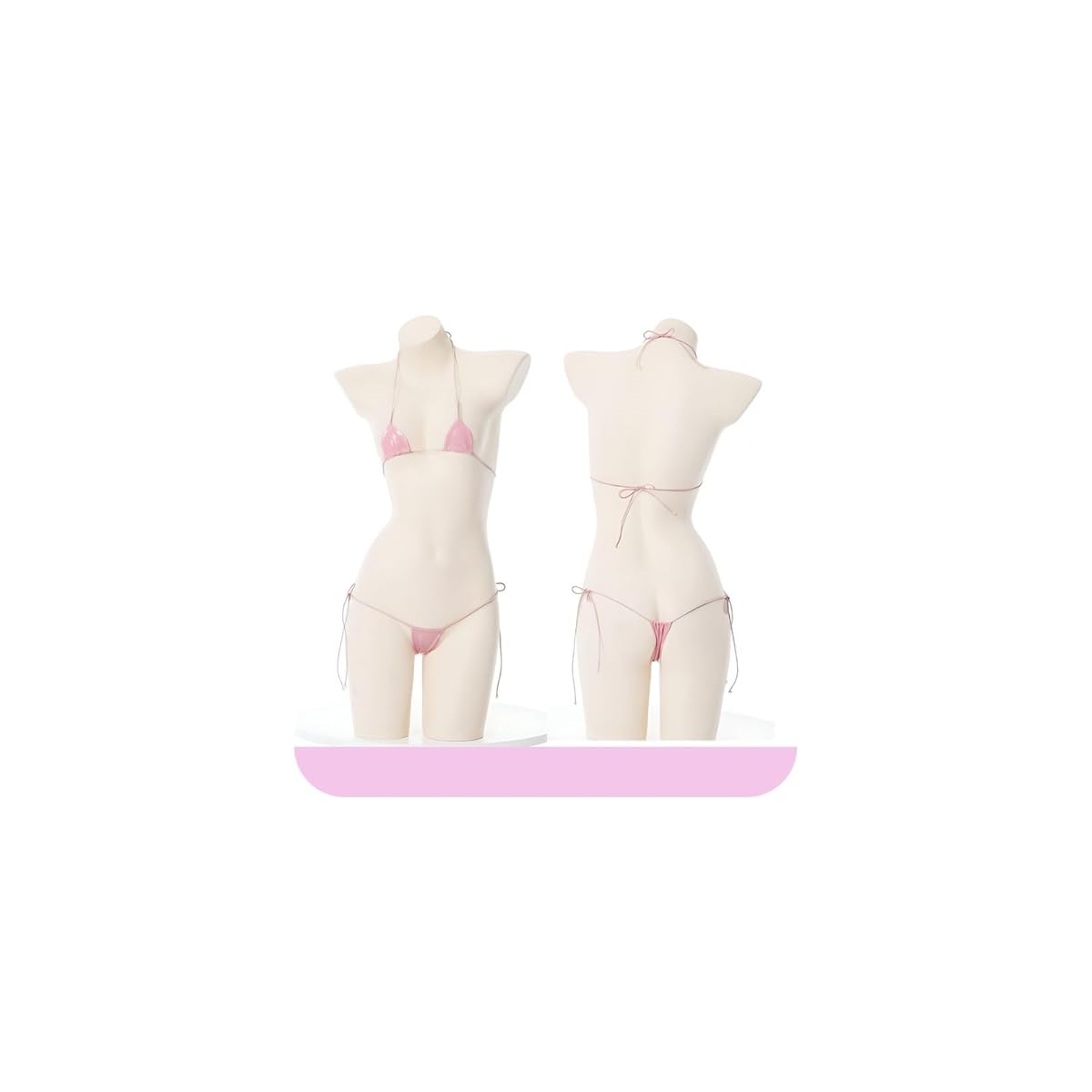 [YANJING] マイクロビキニ レディース セクシー 極小 過激 変態 紐ビキニ 紐パン PUレザー風 Tバック エッチ 下着 水着風 コスプレ 勝負下着 貧乳 大人用 セクシーランジェリー 露出系 勝負インナー