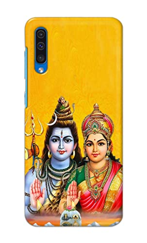 Image of PRINTFIDAA Lord Shiva Parvati Yellow Background Printed Designer Hard Back Case Cover for Samsung Galaxy A50 / Samsung A50s / Samsung A30s -(SF) MVN1008