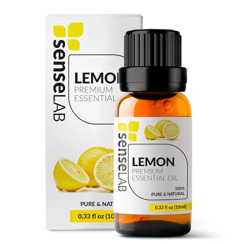 SenseLAB Aceite Esencial de Limón   Aceite de Limón Natural 100% Puro de Grado Terapéutico para Difusor de Aromaterapia y Humidificador   Aceite para Hidratar   Aceites para Levantar el Ánimo (10 ml)