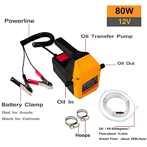 image for coceyese Oil Change Pump Extractor 12v 80W Motor Oil Diesel Fluid Extr
