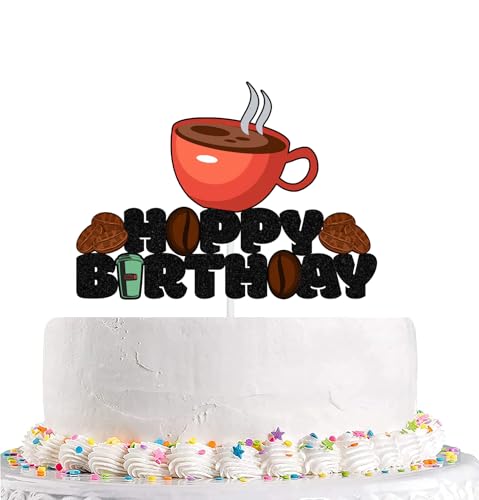 Coffee Happy Birthday Cake Topper for Coffee Enthusiasts