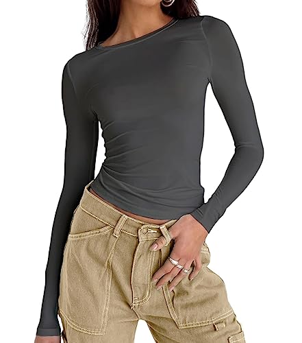 Image of Dwnval Womens Classic Short Sleeve Summer TOS Crew Neck Slim Fit Crop T Shirt