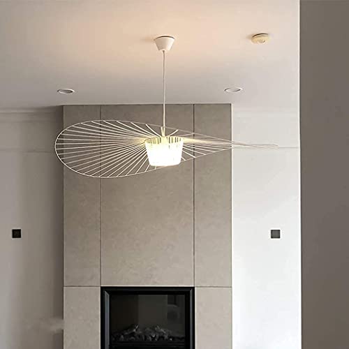 YONIISEA Suspension Vertigo 80cm Blanc Rétro LED Lustre Suspendu Industriel Salon, Fibre de...