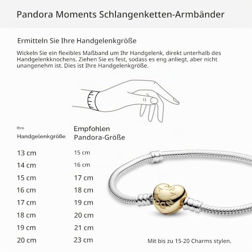 PANDORA Essence Organisch Geformter Armreif aus Sterling Silber mit vergoldeter Metalllegierung, Größe: 17 cm, 563317C00-1 – Ansicht 5