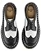 Dr. Martens, 3989 Brogue BEX 3-Eye Leather Wingtip Shoe for Men and Women, Black & White, 9 US Women/8 US Men