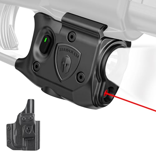 WARRIORLAND Pistol Light Laser with Holster Designed Exclusively for Glock 43X MOS / 48 MOS Not Fit No-Railed 43/43X/48 Compact 150-Lumen Trigger Tactical Light w/Red Laser White LED & IWB Holster
