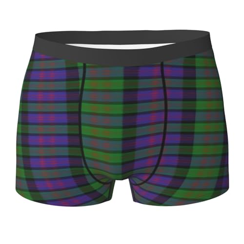 SHAOMABA Scottish Clan Macdonald Donald Tartan Plaid Cool, Breathable And Comfortable Fashionable Flat Corner Underwear Black