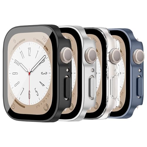 Coque étanche Apple Watch 41mm Lot de 4 avec verre trempé et cadre PC résistant