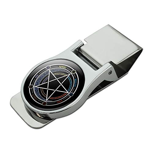 GRAPHICS & MORE Pentagram Pentacle Star Wiccan Witch Satin Chrome Plated Metal Money Clip