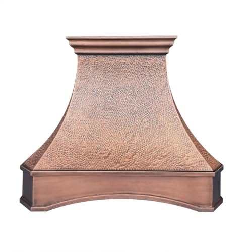 CT Copper Tailor Arched Copper Range Hood Vent, 30'' W,