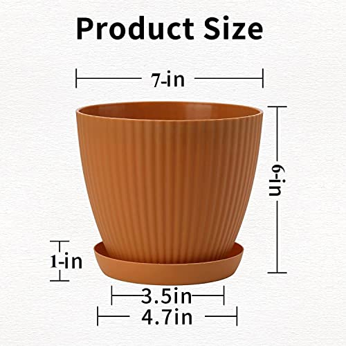 LISHONN Plastic Round Flower Pots for Home Planters, Terrace, Garden Etc | Pack of 05 | Multicolor | Suitable for Home Indoor & Outdoor Gardening Plants