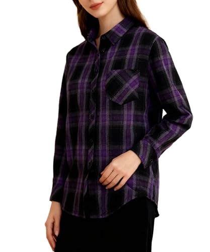 Image of SANGTREE Long Sleeved Flannel Shirt Button Down Plaid Shirts