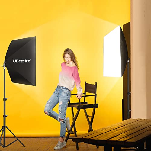 Image of UBeesize Softbox Lighting Kit, Professional Photography Lighting Kit with 2x27x20in Soft Box | 2X 40W 6500K E26 LED Bulb, Photo Studio Lights Equipment for Camera Shooting, Video Recording