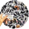 50Pcs Halloween Crow Theme Stickers, Cute Gothic Crow Raven Decorative Stickers Teens Adults, Scrapbooking Supplies for DIY Paper Crafts (Crow) #5