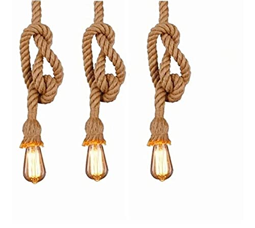 Luminária Pendente Corda Rústico Retro Para Quarto Bancada Gourmet