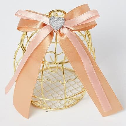 Mini Metal Gold Vintage Retro Bird cage Candy Boxes Baby Shower Favor Gift Box for Guests Party Birthday Souvenir (6,10PCS)