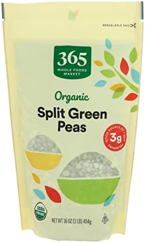 365 by Whole Foods Market, Peas Split Green Organic, 16 Ounce