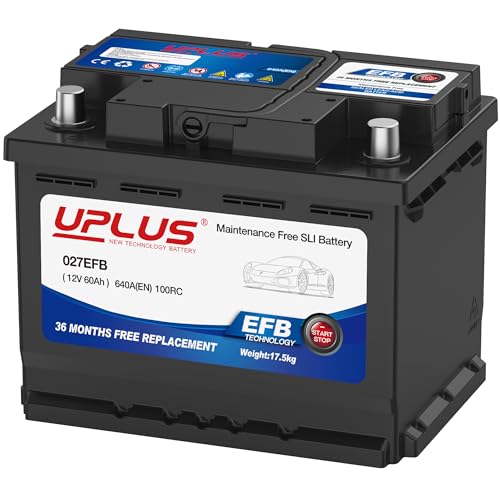 UPLUS 027 EFB Car Battery, 12V 60Ah