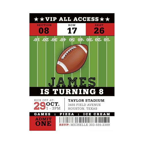 Football Birthday Invitation Digital Template Football Party Little League Game Invite Editable