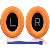 SOULWIT イヤーパッド イヤークッション Bose QuietComfort 45 (QC45)/QuietComfort SE (QC SE)/New Quiet Comfort Wireless 用 交換パッド ワイヤレスヘッドホン 耳当て 耳パッド ソフトレザー ノイズアイソレーション 高密度フォーム (オレンジ)