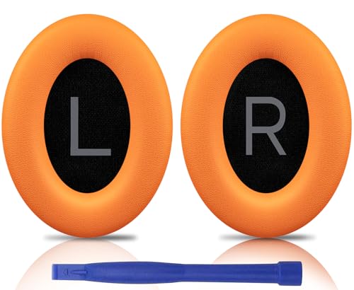 Image of SOULWIT Earpads Replacement for Bose QuietComfort 45 (QC45) /QuietComfort SE (QC SE) /New Quiet Comfort Wireless Over-Ear Headphones, Ear Pads Cushions with Softer Protein Leather - Orange