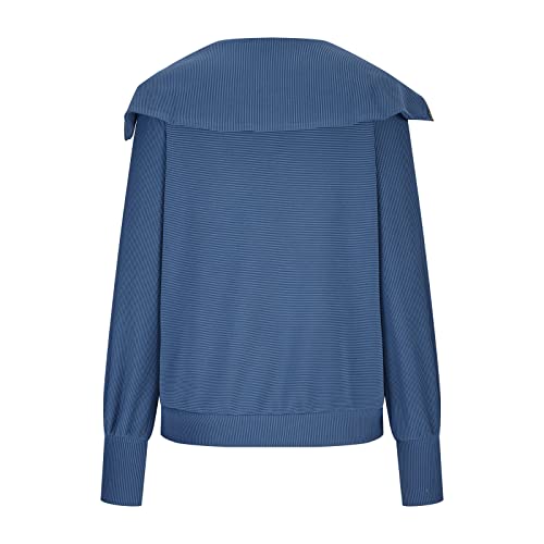 Womens Casual Quarter Zip Up Pullover Sweatshirts Hoodies Long Sleeve Oversized Y2K Fall Outfits Rib Knit Clothes Teen Girls3