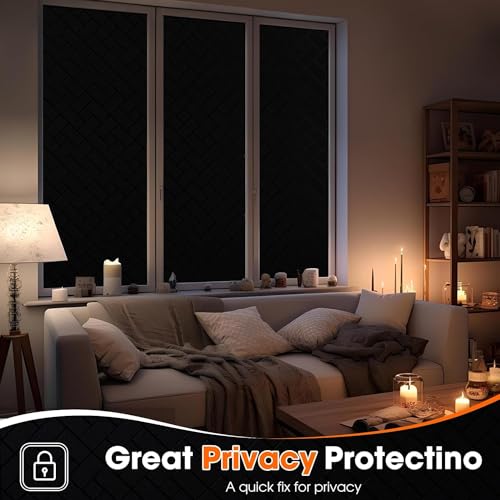 Image of Blackout Window Film, Sun Light Blocking Frosted Privacy Window Cling for Glass, Darkening Window Tint for Day Sleep, UV Blocking Static Cling Window Cover (24 X 48 Inch, Brick Blackout)