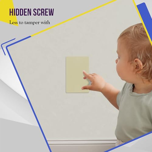 Image of ENERLITES Screwless Blank Wall Plate, Child Safe Blank Device Outlet Cover, Standard Size, 1-Gang 4.68 inch x 2.93 inch, Polycarbonate Thermoplastic, UL Listed, SI8801-I-5PCS, Glossy, Ivory, 5 Pack