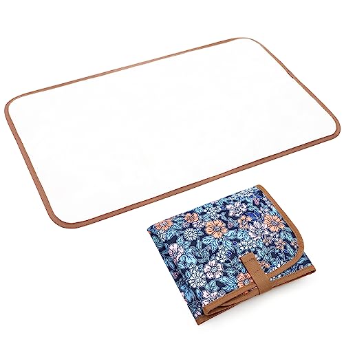 Baby Changing Pad, Portable Diaper Changing Pad, Waterproof Travel Nappy Change Mat, Foldable Baby Change Pad, Gifts for Newborn Girls and Boys, Floral
