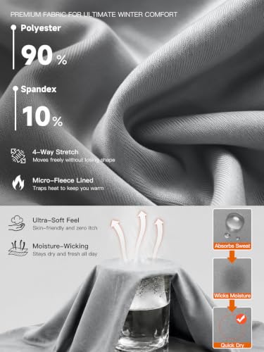 Image of romision Thermal Underwear for Men Stretch Fit, Fleece Base Layer Top & Bottom Set, Insulated Long Johns for Cold Weather Hunting
