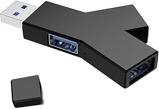USB Hub,3 Port USB Splitter,Mini Y-Shaped Portable 3-Port Splitter,USB 3.0 High Speed Splitter,Inline 2.0 HUB Extender Hub,Used for Laptops/Mobile Phones