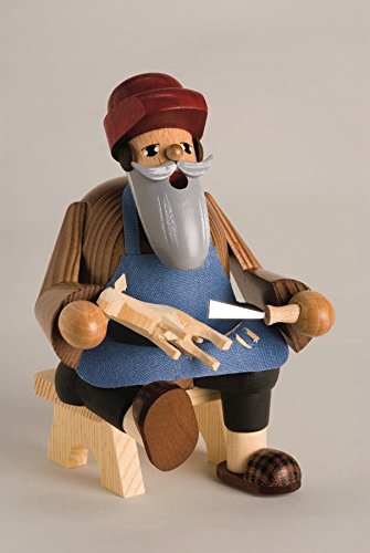 Figurine homme encens de Noël 16 cm diffuseur de parfum en bois traditionnel