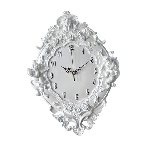 AMSLSIU Lot de 9 horloges murales en résine avec Motif d'ange et Fleurs créatives, silencieuses et élégantes, idéales pour Un Environnement Calme.