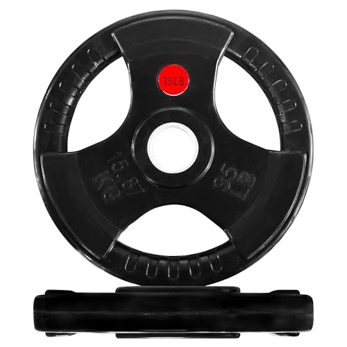 Fitvids 2 Inch Olympic Weight Plates, 2x 35 LB Plates for Home Gym Strength Training, Rubber Coate Design
