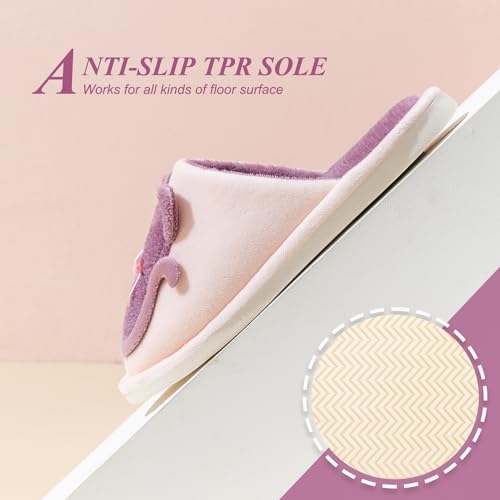 Indoor Winter Scuff Slippers for Women, Adorable Warm Slippers4