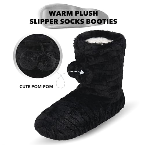Keyela Womens Slipper Socks With Soles, Fluffy Cozy Soft Non-Skid Bottom Slippers Booties For Ladies, Fuzzy Winter House Slippers4