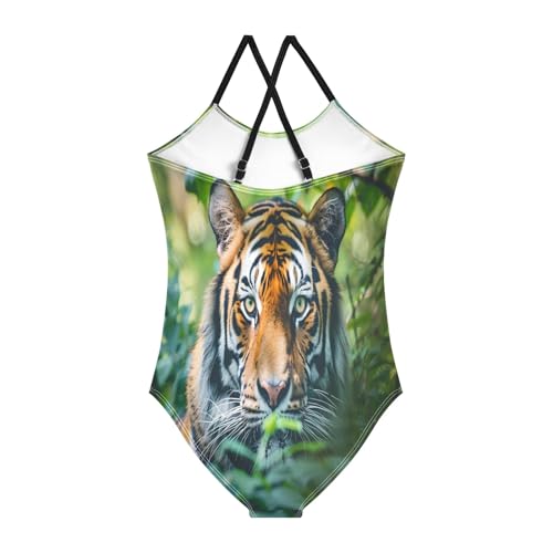 Girl's One Piece Swimsuit Tropical Tiger Beach Bathing Swimwear2