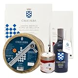 Cesta de productos gourmet con vino Ribera del Duero, queso manchego y embutidos ibéricos