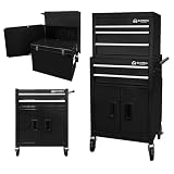 Olympia Tools 20-inch Rolling Tool Chest with Drawers - 5-Drawer Tool Chest Cabinet on Wheels Locking Storage Cabinets Garage Organizers for Workshop
