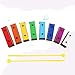 EASTROCK 8 Notes Xylophone with Green Case Glockenspiel Metal Keys 8 Notes Colorful Resonator Bells Orff Music Instrument for Percussion Instrument