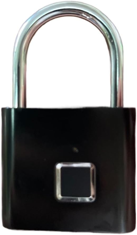 Waterproof Fingerprint Lock Smart Biometric Fingerprint Keyless Door Lock Security Padlock for Luggage Case(Black)