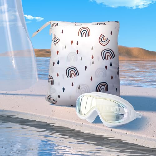 Miniatura 6 de Tuonyis 2 Pcs Bolsa De Pañales Para Bebé, Bolsa De Pañales Impermeable, Bolsas De Pañales Impermeables Reutilizables Con Cremallera, Para Viajes Playa Piscina Gym Arcoíris Arcoíris
