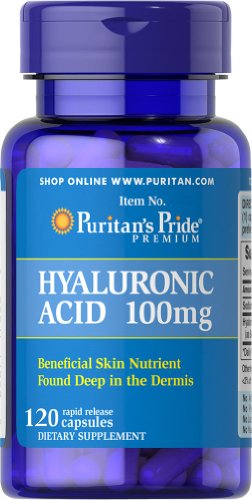 Puritan's Pride Hyaluronic Acid 100 mg Capsules, 120 Count