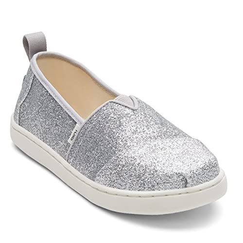 Toms Girl's, Alpargata Slip-On - Little Kid & Big Kid Silver Glitter 3.5 M #TOP1