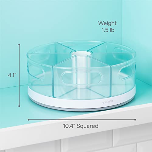 Youcopia Crazy Susan Lazy Susan Organizer, 6 Bpa-Free Removable Clear Bins With Handles, Rotating Storage Turntable For Kitchen Cabinet, Pantry And Bathroom Organization #TOP3